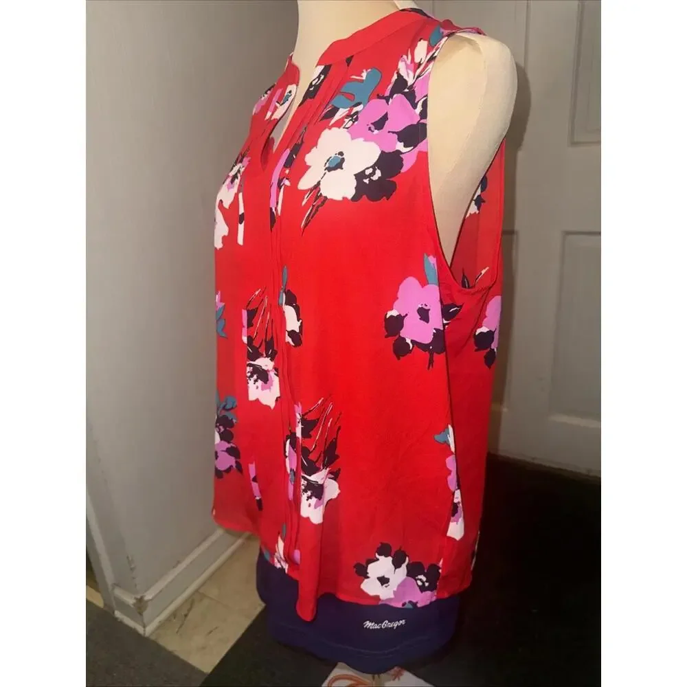41 Hawthorn Lexie Floral Sleeveless Blouse, Women's Size L - Red Multi